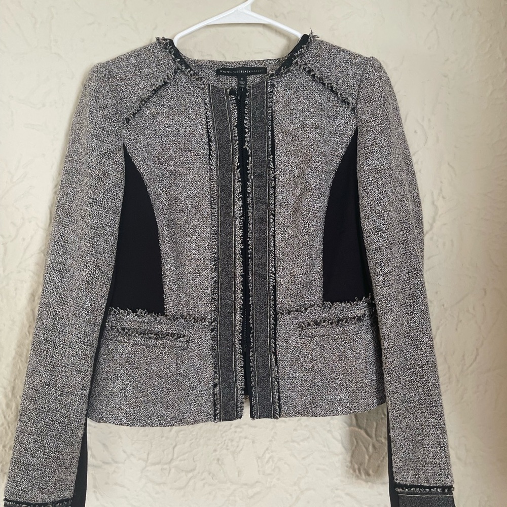 White House Black Market Zipper Padded Suit Jacket